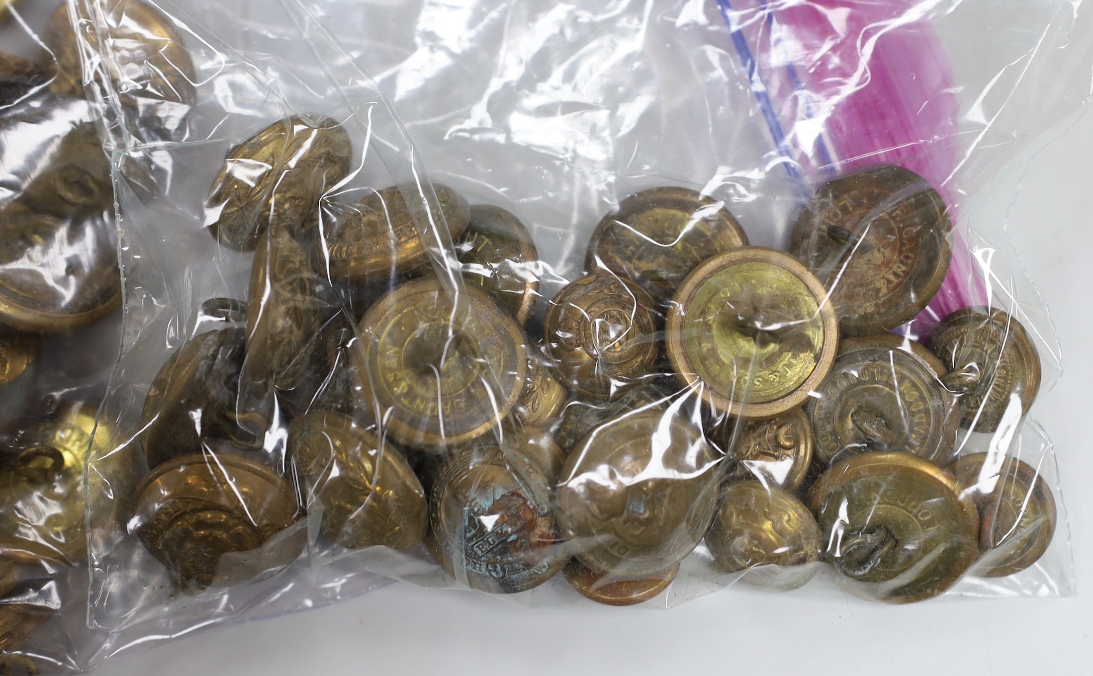 A large quantity of assorted military tunic buttons